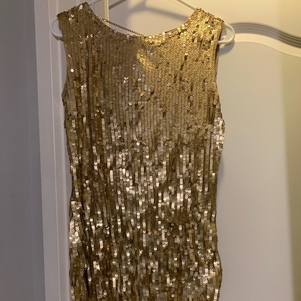 Gold sequin dress